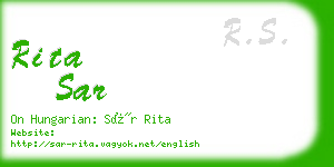 rita sar business card